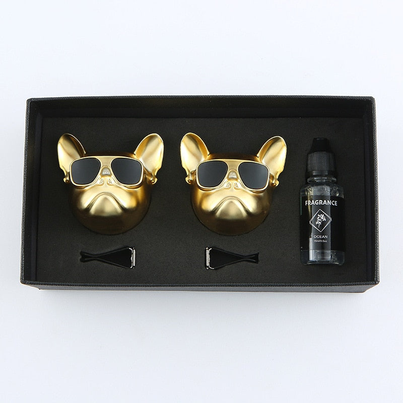 Fresh'Car™ - Diffuseur de parfum Bulldog / coffret de 1 pièce ou 2 pièces