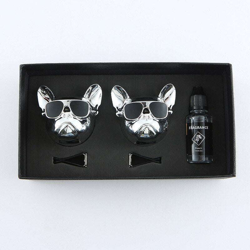 Fresh'Car™ - Diffuseur de parfum Bulldog / coffret de 1 pièce ou 2 pièces