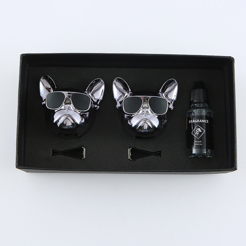 Fresh'Car™ - Diffuseur de parfum Bulldog / coffret de 1 pièce ou 2 pièces