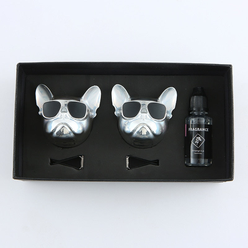 Fresh'Car™ - Diffuseur de parfum Bulldog / coffret de 1 pièce ou 2 pièces
